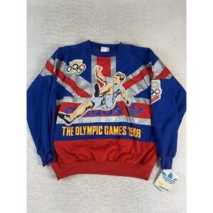 Vintage Adidas Sweatshirt‎ Mens Medium Olympic Games London 1908 1948 90s